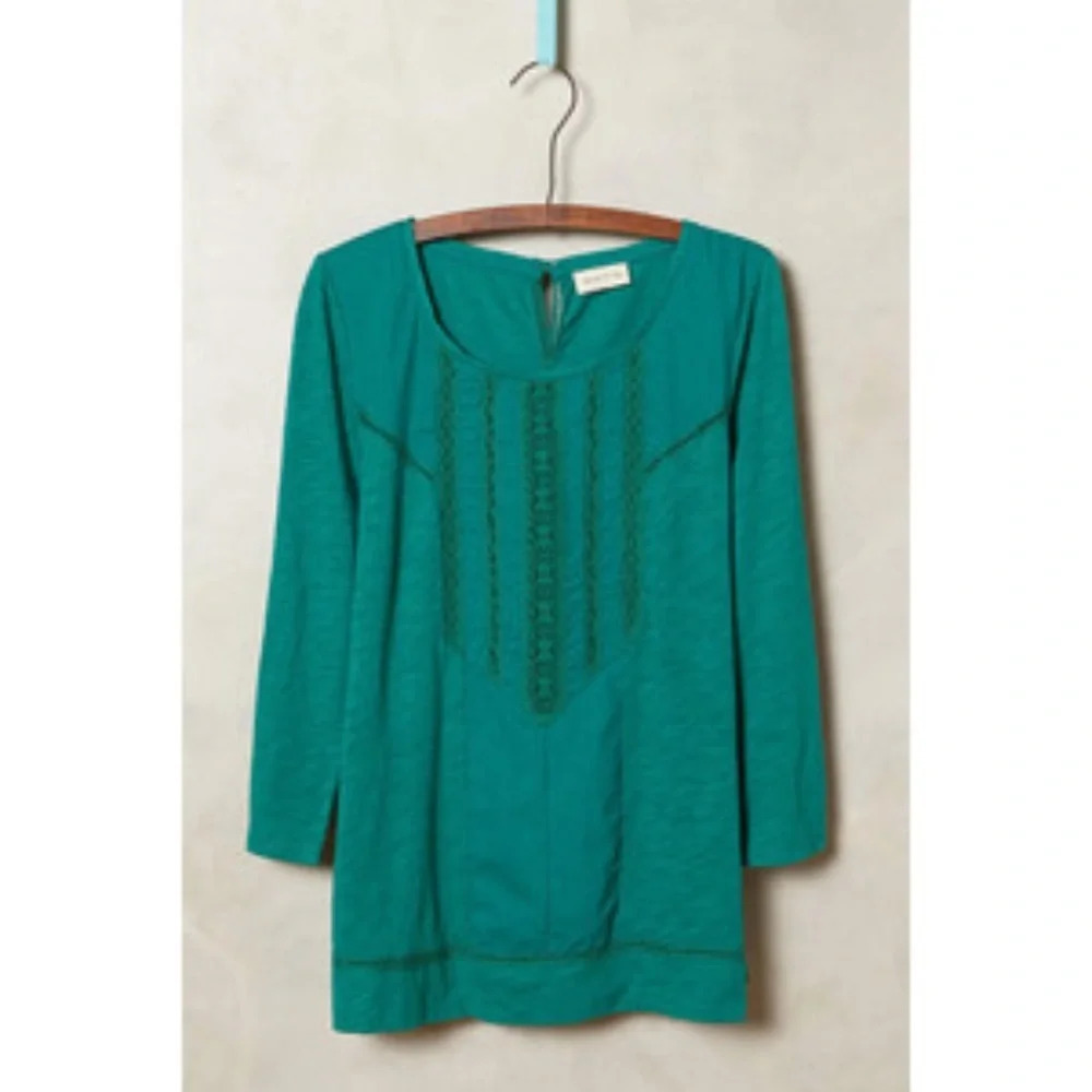 Meadow Rue Tuxedo Ruffle Tee Size XS EUC